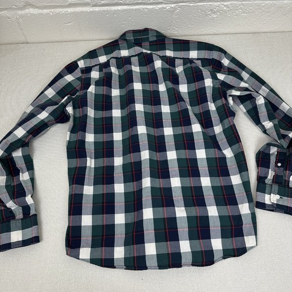 Mens - J. Crew - Button Up Shirt Size Large - Blue, Green & White Plaid - Picture 7 of 8